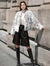 Volunoluxe Women’s Elegant Leopard Print Faux Fur Jacket – Fluffy Long Sleeve Outerwear with Lapel Collar, Cozy Fall/Winter Stylish Coat