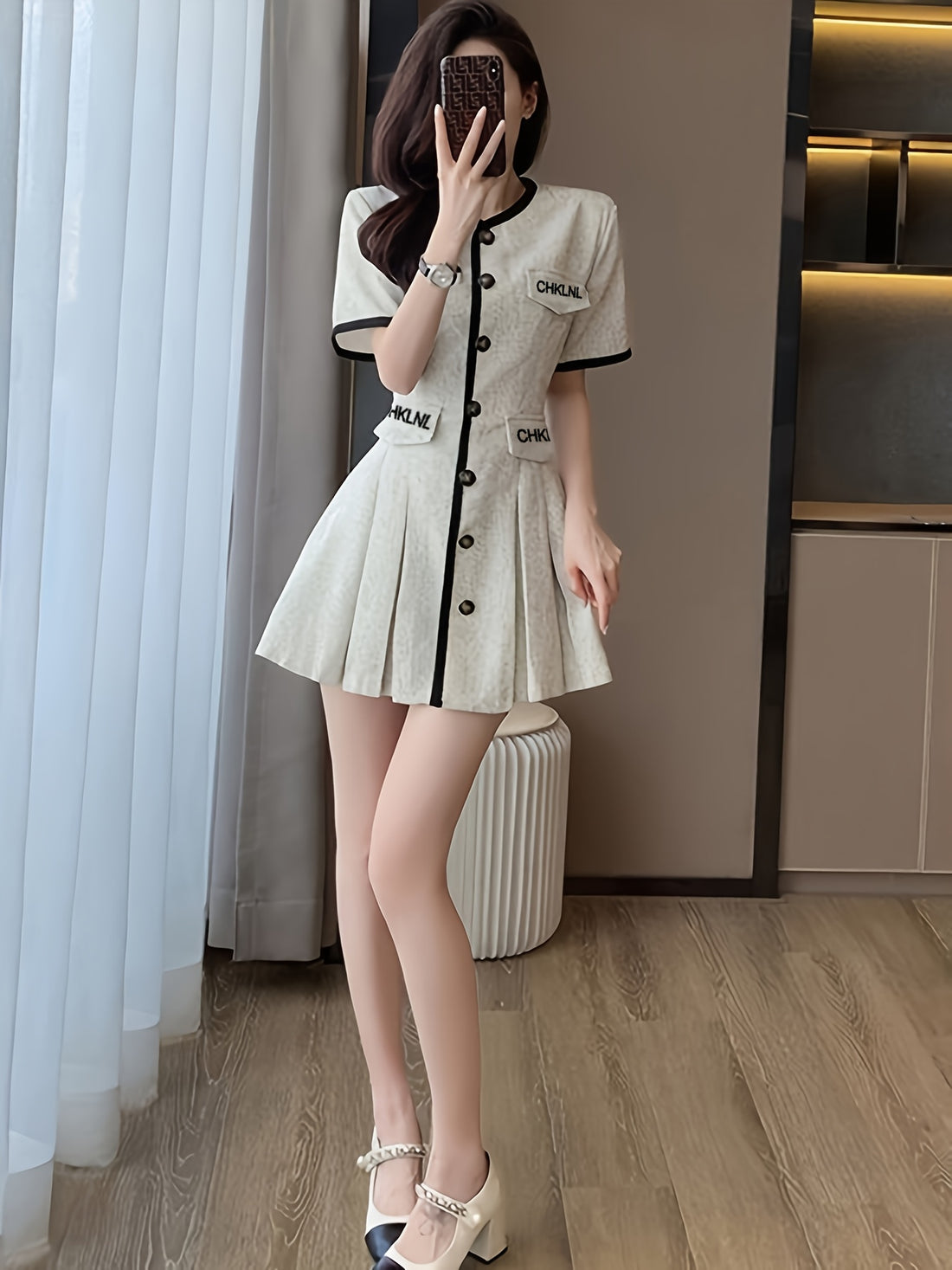 VolunoLuxe Women’s French A-Line Dress – 2025 Summer High-End Waist-Cinching Outfit